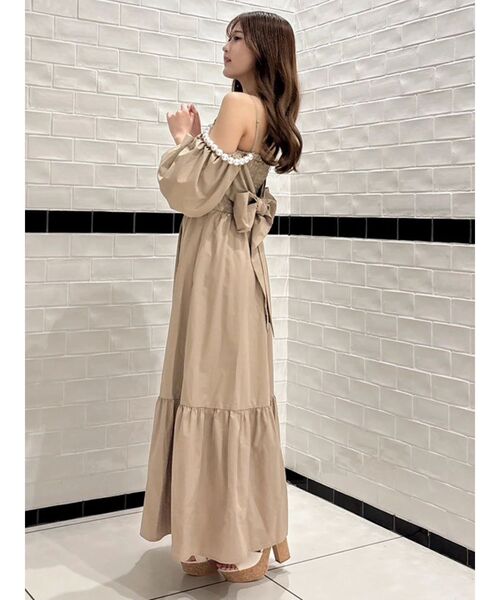 吉田朱里】パール2wayボリュームワンピース（ワンピース）｜dazzlin