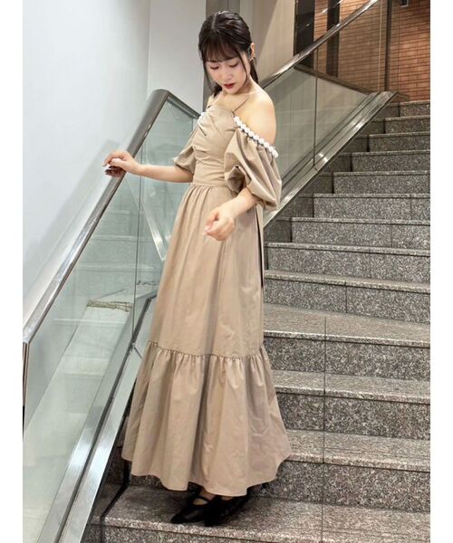 吉田朱里】パール2wayボリュームワンピース（ワンピース）｜dazzlin