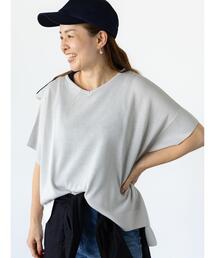 美品 セオリー ニットセーター ポンチョ風 カシュクール 無地 S クリーム 片畦カシュクール風プルオーバー（ニット／セーター）｜NOBLE