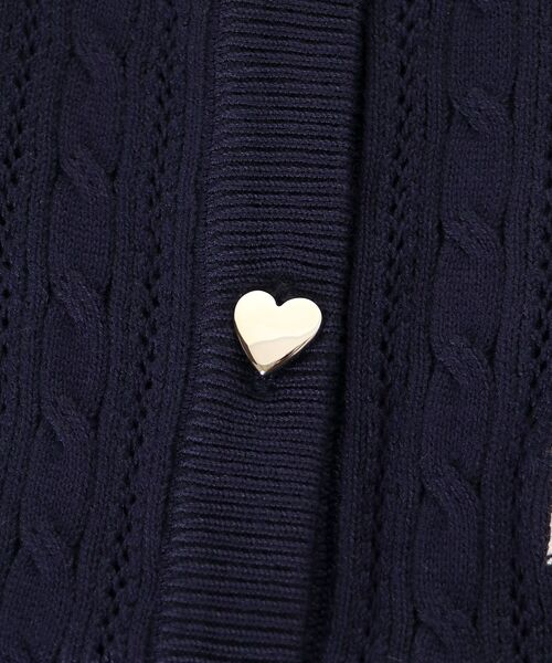MAJESTIC LEGON(マジェスティックレゴン)の「バイカラーケーブルニットカーデ(カーディガン/ボレロ・レディース・ブラック/ライトグレー/ネイビー/アイボリー・MEDIUM)」の12枚目の写真