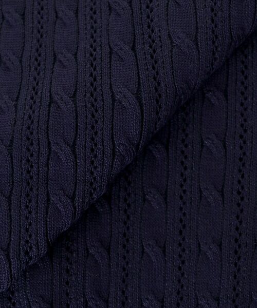 MAJESTIC LEGON(マジェスティックレゴン)の「バイカラーケーブルニットカーデ(カーディガン/ボレロ・レディース・ブラック/ライトグレー/ネイビー/アイボリー・MEDIUM)」の13枚目の写真