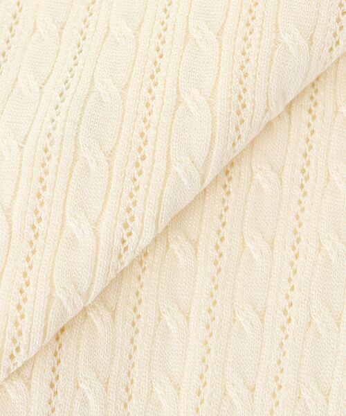 MAJESTIC LEGON(マジェスティックレゴン)の「バイカラーケーブルニットカーデ(カーディガン/ボレロ・レディース・ブラック/ライトグレー/ネイビー/アイボリー・MEDIUM)」の14枚目の写真