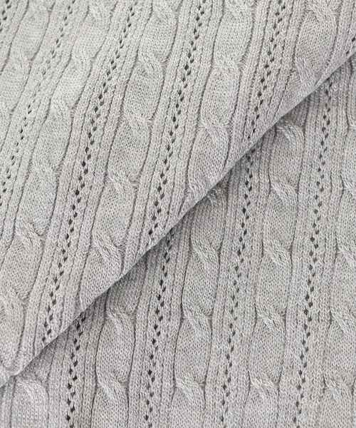 MAJESTIC LEGON(マジェスティックレゴン)の「バイカラーケーブルニットカーデ(カーディガン/ボレロ・レディース・ブラック/ライトグレー/ネイビー/アイボリー・MEDIUM)」の15枚目の写真