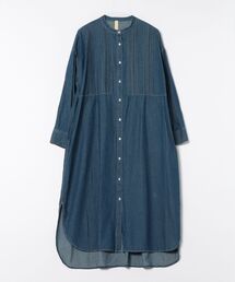 Q | ピンタックデニムワンピース(シャツワンピース)