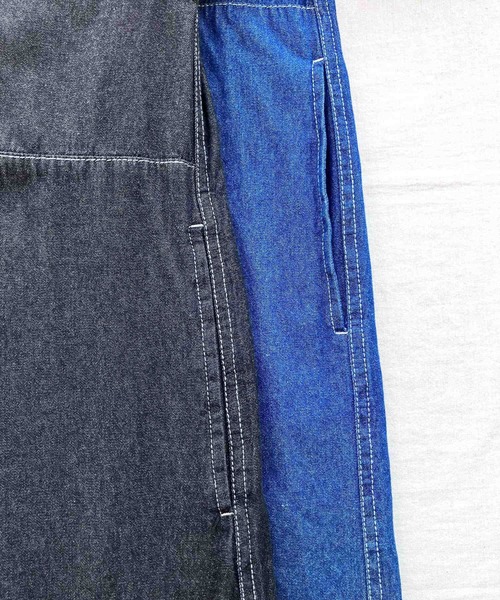 Q（キュー）の「ピンタックデニムワンピース（シャツワンピース・レディース・ネイビー/ブラック・MEDIUM）」の13枚目の写真