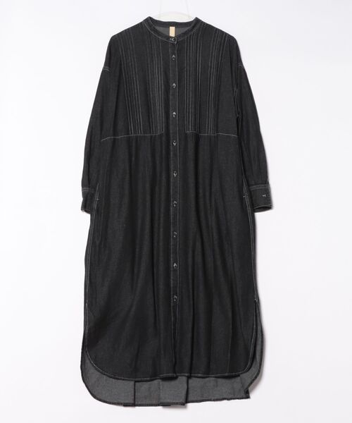 Q（キュー）の「ピンタックデニムワンピース（シャツワンピース・レディース・ネイビー/ブラック・MEDIUM）」の15枚目の写真