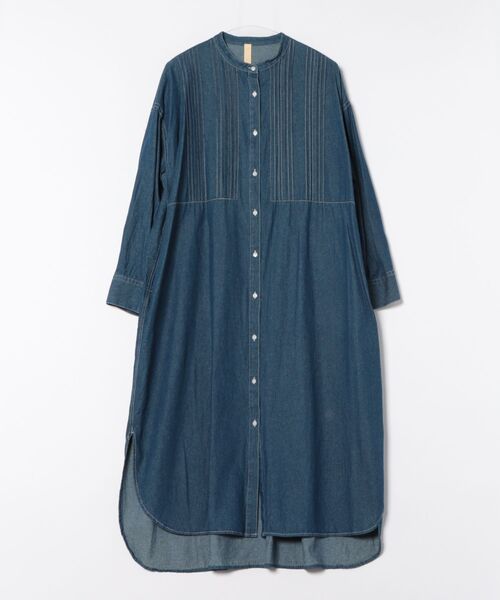 Q（キュー）の「ピンタックデニムワンピース（シャツワンピース・レディース・ネイビー/ブラック・MEDIUM）」の16枚目の写真