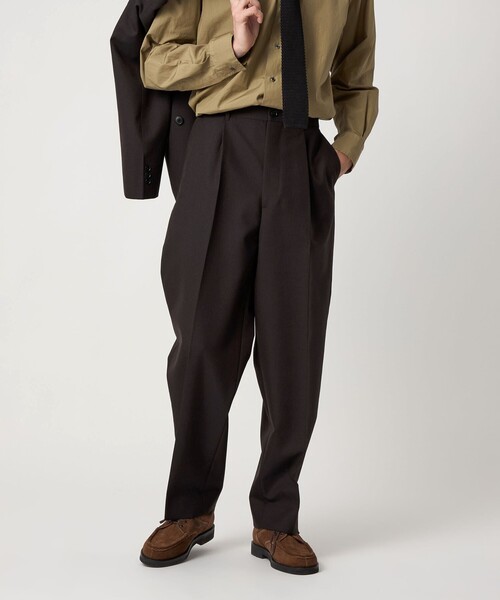 Steven Alan＞ ウール オックスフォード アウト ワンプリーツ