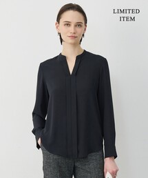 BackSatinAmunzen キーネックブラウス