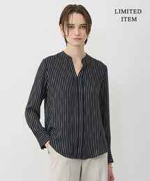 BackSatinAmunzen キーネックブラウス