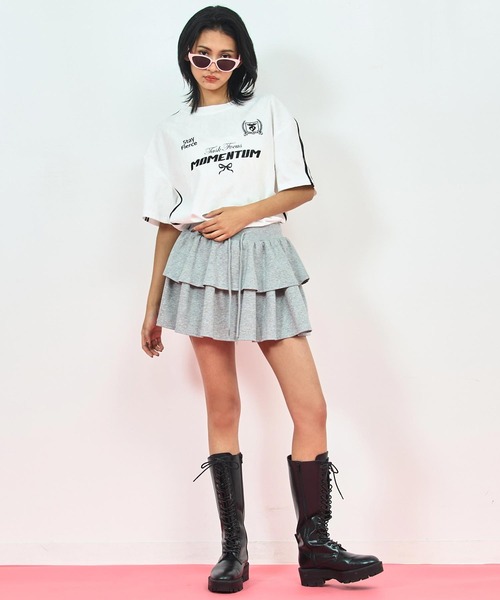 ANAP(アナップ)の「ゲーミング 刺繍 ライン レース Tシャツ(Tシャツ/カットソー・レディース・オレンジ/ホワイト/ピンク/ブラック・FREE)」の20枚目の写真
