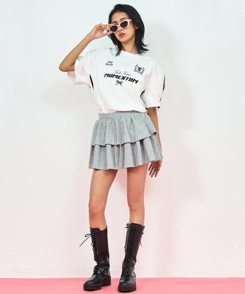 ANAP(アナップ)の「ゲーミング 刺繍 ライン レース Tシャツ(Tシャツ/カットソー・レディース・オレンジ/ホワイト/ピンク/ブラック・FREE)」の21枚目の写真