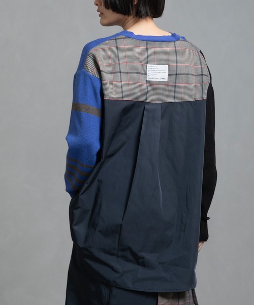 MARECHAL TERRE（マルシャルテル）の「スイッチングニットプルオーバー（ニット/セーター・レディース・グレー/ネイビー/ブルー/ブラウン・M）」の6枚目の写真