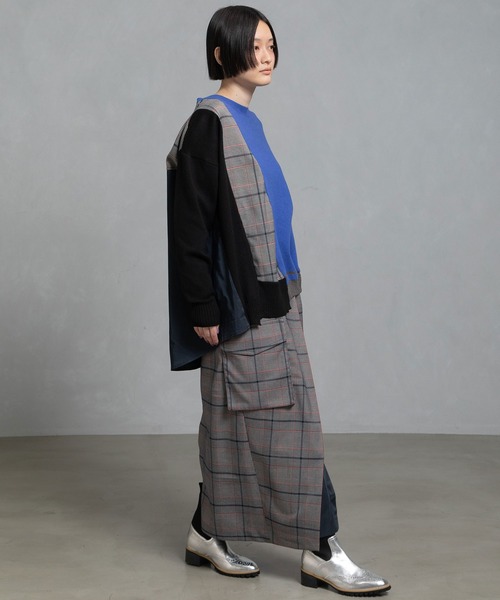 MARECHAL TERRE（マルシャルテル）の「スイッチングニットプルオーバー（ニット/セーター・レディース・グレー/ネイビー/ブルー/ブラウン・M）」の9枚目の写真