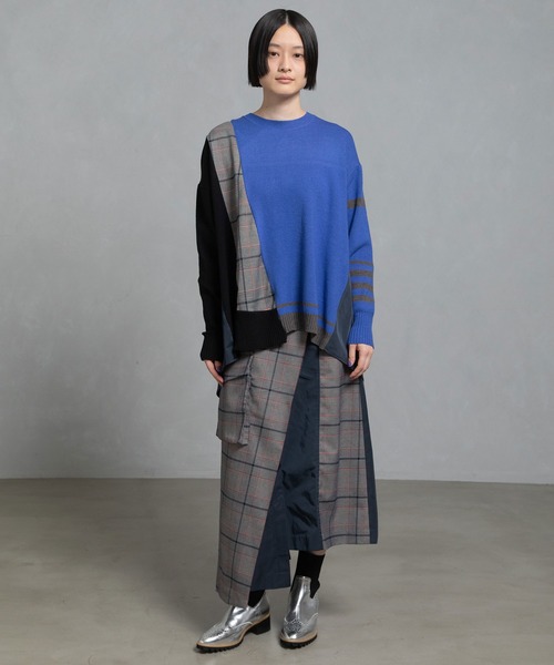 MARECHAL TERRE（マルシャルテル）の「スイッチングニットプルオーバー（ニット/セーター・レディース・グレー/ネイビー/ブルー/ブラウン・M）」の10枚目の写真