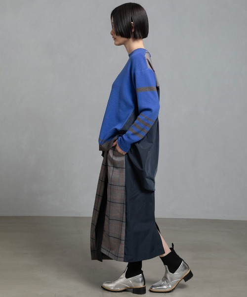 MARECHAL TERRE（マルシャルテル）の「スイッチングニットプルオーバー（ニット/セーター・レディース・グレー/ネイビー/ブルー/ブラウン・M）」の11枚目の写真