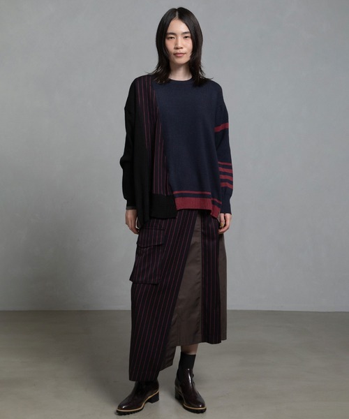 MARECHAL TERRE（マルシャルテル）の「スイッチングニットプルオーバー（ニット/セーター・レディース・グレー/ネイビー/ブルー/ブラウン・M）」の18枚目の写真