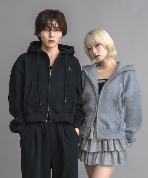 セール】【ユニセックス】コンパクトダブルジップパーカー（パーカー