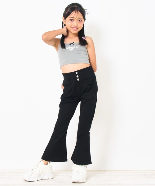 ANAP kids(アナップキッズ)の「ハイウエスト ストレッチ フレア パンツ【ジュニアお揃い】(その他パンツ・キッズ・ブラック・110cm/120cm/130cm)」の6枚目の写真