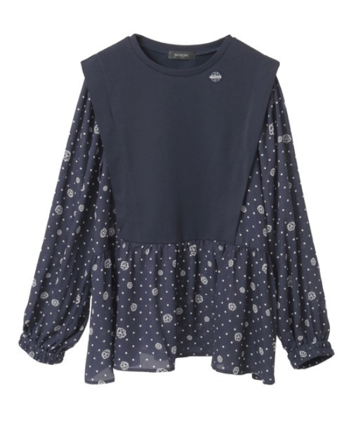 INGEBORG(インゲボルグ)の「カメリアドットpt.使いカットソー(Tシャツ/カットソー・レディース・ブラウン/ネイビー/ブラック・MEDIUM)」の4枚目の写真