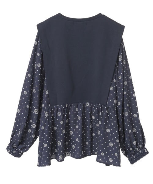 INGEBORG(インゲボルグ)の「カメリアドットpt.使いカットソー(Tシャツ/カットソー・レディース・ブラウン/ネイビー/ブラック・MEDIUM)」の5枚目の写真