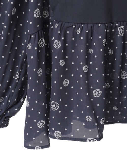INGEBORG(インゲボルグ)の「カメリアドットpt.使いカットソー(Tシャツ/カットソー・レディース・ブラウン/ネイビー/ブラック・MEDIUM)」の8枚目の写真