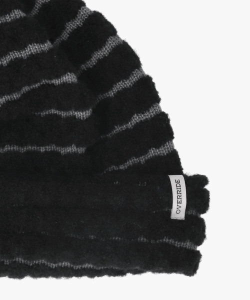 OVERRIDE(オーバーライド)の「OVERRIDE BOUCLE BORDER KNIT WATCH SG / オーバーライド(ニットキャップ/ビーニー・レディース・ホワイト/ブラック/パープル・57~59cm)」の11枚目の写真
