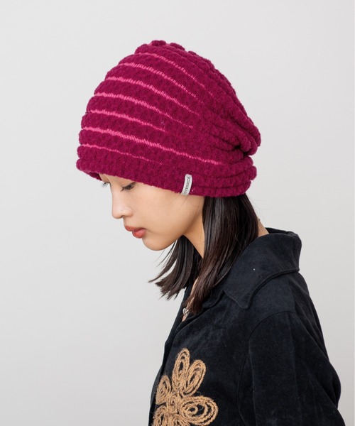 OVERRIDE(オーバーライド)の「OVERRIDE BOUCLE BORDER KNIT WATCH SG / オーバーライド(ニットキャップ/ビーニー・レディース・ホワイト/ブラック/パープル・57~59cm)」の16枚目の写真