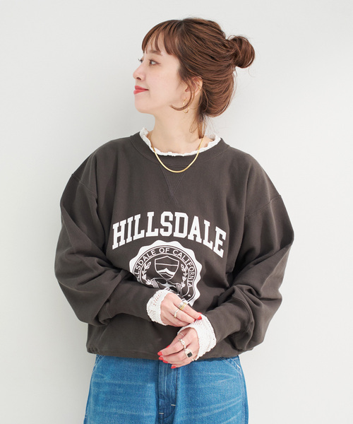 手洗い可 / ストレッチフラワーレースプルオーバー（Tシャツ