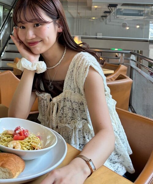 DISCOAT 【umm.】ギャザーリボン使いノースリ　ディスコード　タグ付き Discoat｜【umm.】ギャザーリボン使いノースリ | Rakuten