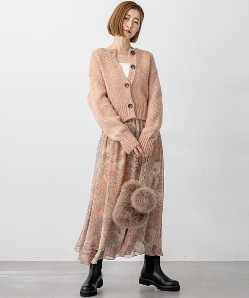 23区(ニジュウサンク)の「【洗える】Erica クレープペイズリープリント スカート(スカート・レディース・ライトグレー系5/ピンク系5・36/38/40)」の3枚目の写真