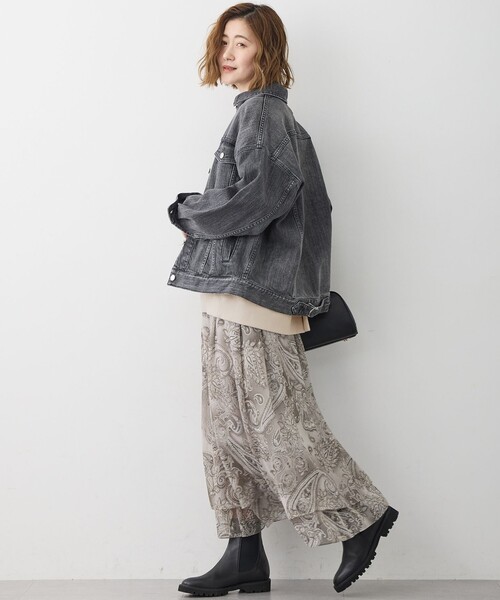 23区(ニジュウサンク)の「【洗える】Erica クレープペイズリープリント スカート(スカート・レディース・ライトグレー系5/ピンク系5・36/38/40)」の8枚目の写真