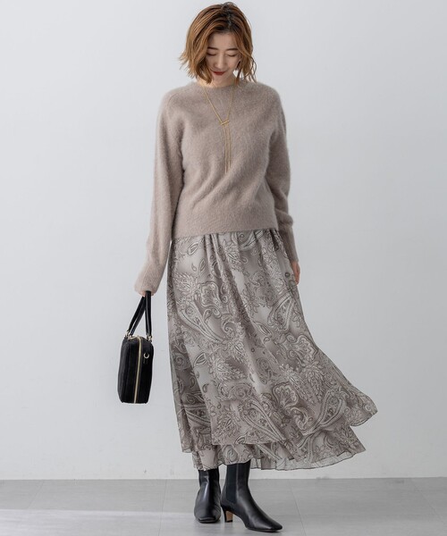 23区(ニジュウサンク)の「【洗える】Erica クレープペイズリープリント スカート(スカート・レディース・ライトグレー系5/ピンク系5・36/38/40)」の10枚目の写真