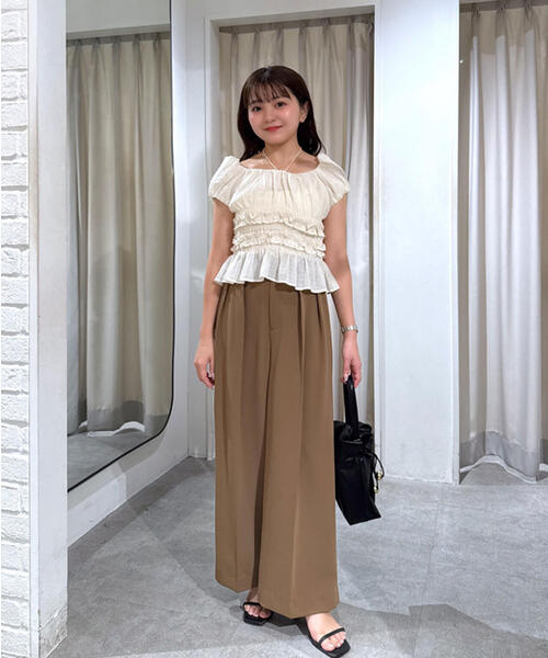 FREE'S MART（フリーズマート）の「◆【はかな企画】【低身長向けXXSあり】2タックハイウエストスラックス〈ＭＦＭ〉（その他パンツ・レディース・ホワイト/ブラウン/ブラック・SMALL/MEDIUM/X-SMALL/XX-SMALL）」の3枚目の写真