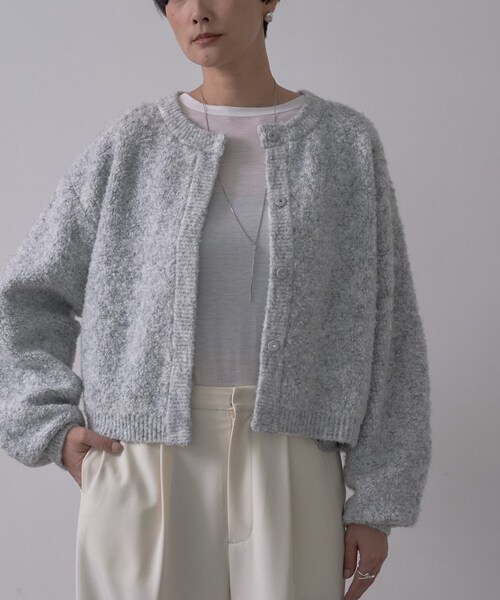 GALLEST(ギャレスト)の「ブークレカーディガン(カーディガン/ボレロ・レディース・ホワイト系9/チャコール/オレンジ系その他5・38)」の2枚目の写真