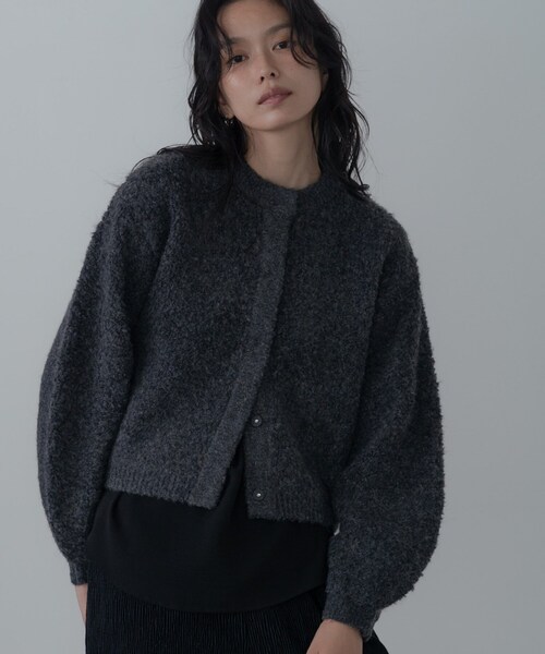 GALLEST(ギャレスト)の「ブークレカーディガン(カーディガン/ボレロ・レディース・ホワイト系9/チャコール/オレンジ系その他5・38)」の1枚目の写真