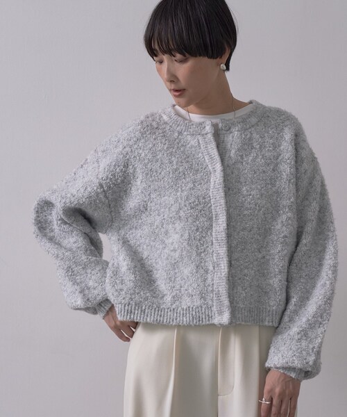 GALLEST(ギャレスト)の「ブークレカーディガン(カーディガン/ボレロ・レディース・ホワイト系9/チャコール/オレンジ系その他5・38)」の6枚目の写真