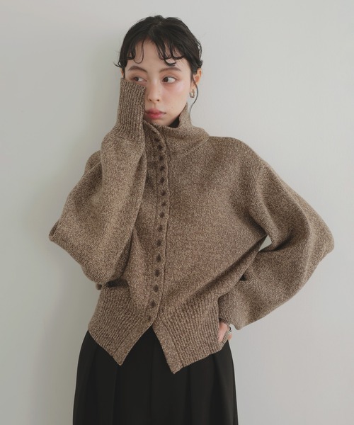 ホアンダン セール】ボタンデザイン2WAYネックニット（ニット/セーター）｜LIAN