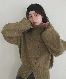 【入荷禁止】ボタンデザイン2WAYネックニット