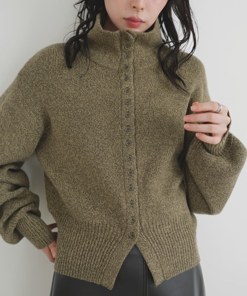 ボタンデザイン2WAYネックニット（ニット/セーター）｜LIAN