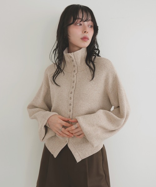 ボタンデザイン2WAYネックニット（ニット/セーター）｜LIAN