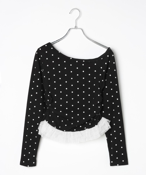 3.3 Field Trip （3.3フィールドトリップ）の「3.3 Field Trip／ドットスソレース長袖T（Tシャツ/カットソー・レディース・ブラック/ホワイト・FREE）」の16枚目の写真