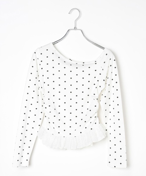 3.3 Field Trip （3.3フィールドトリップ）の「3.3 Field Trip／ドットスソレース長袖T（Tシャツ/カットソー・レディース・ブラック/ホワイト・FREE）」の21枚目の写真