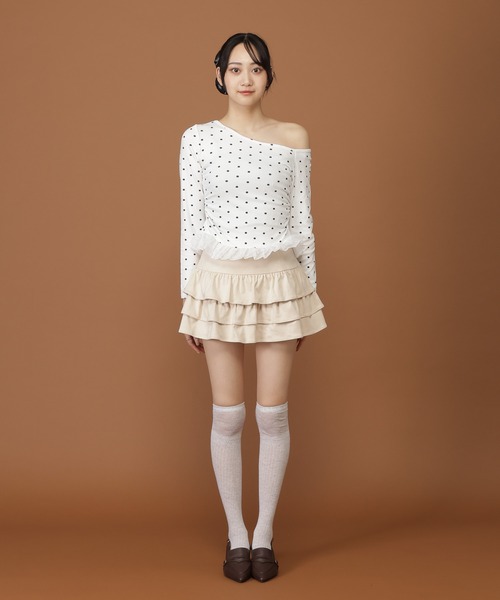 3.3 Field Trip （3.3フィールドトリップ）の「3.3 Field Trip／ドットスソレース長袖T（Tシャツ/カットソー・レディース・ブラック/ホワイト・FREE）」の8枚目の写真