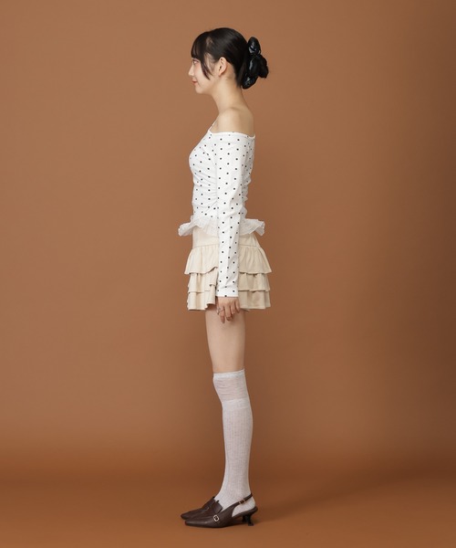 3.3 Field Trip （3.3フィールドトリップ）の「3.3 Field Trip／ドットスソレース長袖T（Tシャツ/カットソー・レディース・ブラック/ホワイト・FREE）」の19枚目の写真