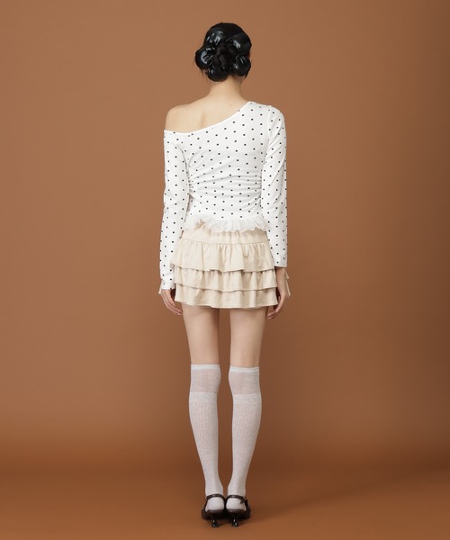 3.3 Field Trip （3.3フィールドトリップ）の「3.3 Field Trip／ドットスソレース長袖T（Tシャツ/カットソー・レディース・ブラック/ホワイト・FREE）」の5枚目の写真