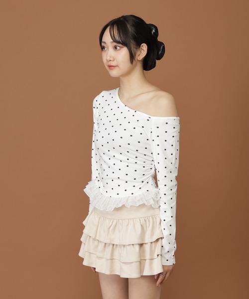 3.3 Field Trip （3.3フィールドトリップ）の「3.3 Field Trip／ドットスソレース長袖T（Tシャツ/カットソー・レディース・ブラック/ホワイト・FREE）」の13枚目の写真