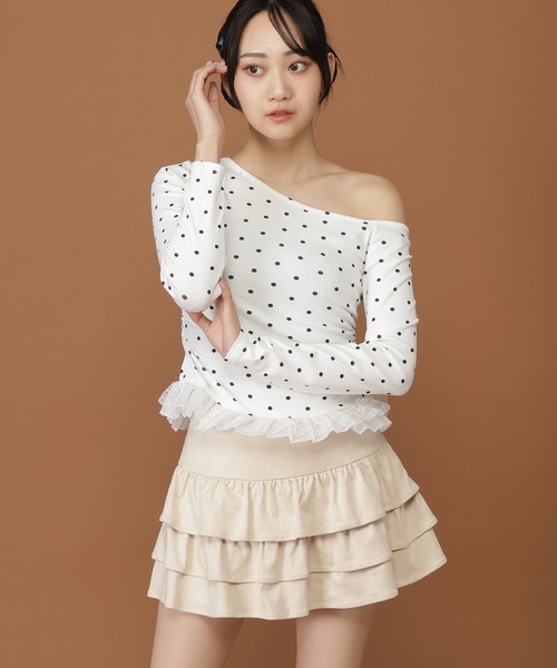 3.3 Field Trip （3.3フィールドトリップ）の「3.3 Field Trip／ドットスソレース長袖T（Tシャツ/カットソー・レディース・ブラック/ホワイト・FREE）」の9枚目の写真