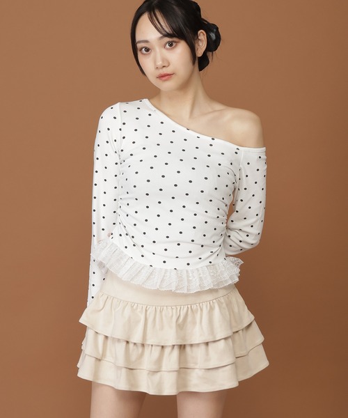 3.3 Field Trip （3.3フィールドトリップ）の「3.3 Field Trip／ドットスソレース長袖T（Tシャツ/カットソー・レディース・ブラック/ホワイト・FREE）」の11枚目の写真