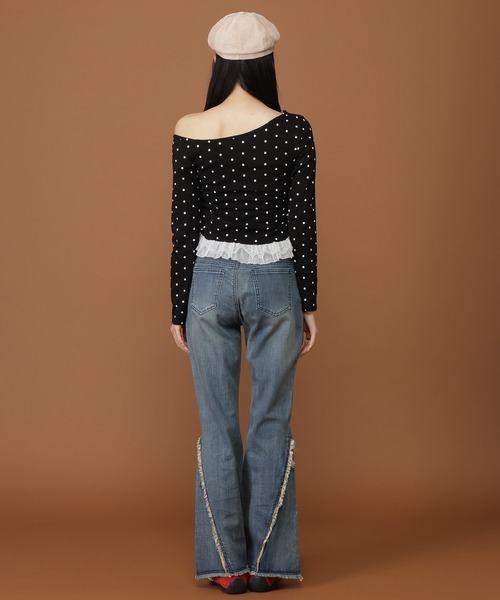 3.3 Field Trip （3.3フィールドトリップ）の「3.3 Field Trip／ドットスソレース長袖T（Tシャツ/カットソー・レディース・ブラック/ホワイト・FREE）」の17枚目の写真